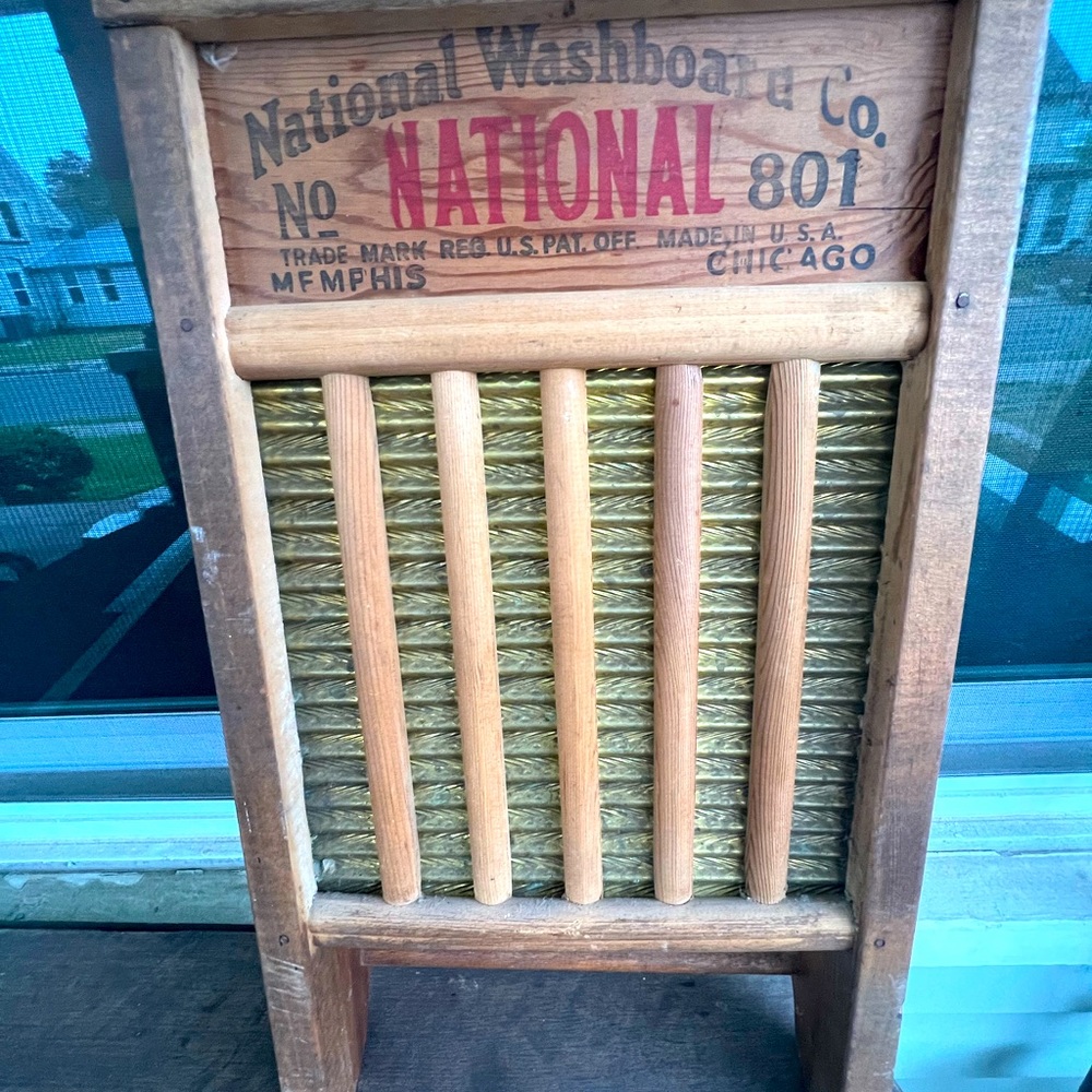 Vintage Washboard National Washboard Co. No. 801 The Brass King Top Notch